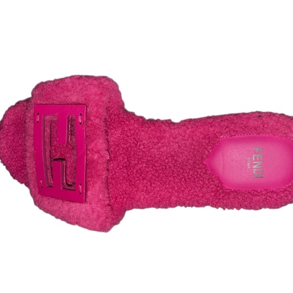 FENDI Shearling FF Baguette Slide Sandals shoes US 9 - Picture 6 of 6